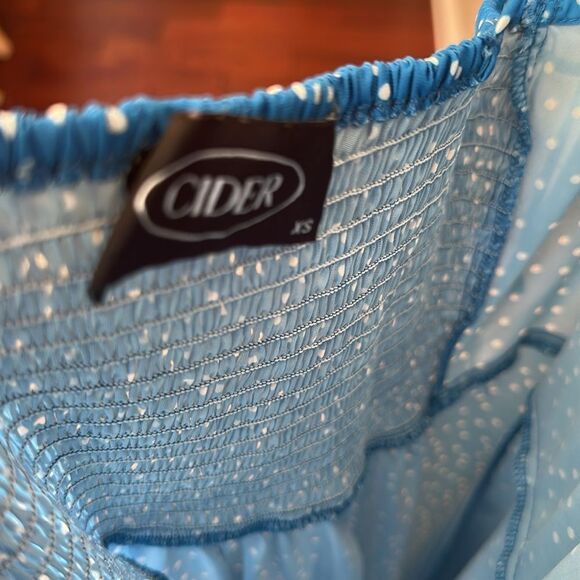 Blue Polka Dot Spaghetti Strap Dress XS - Picture 5 of 6